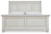 Cama tipo trineo Robbinsdale King, tocador y espejo