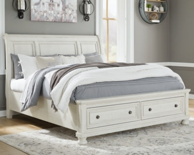 Cama tipo trineo Robbinsdale King con espacio de almacenamiento