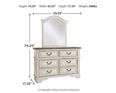 Realyn Full Panel Bed, Dresser and Mirror