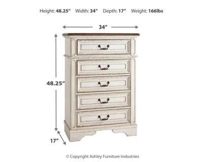 Cama Queen tapizada Realyn con paneles, tocador, espejo, cómoda y mesita de noche
