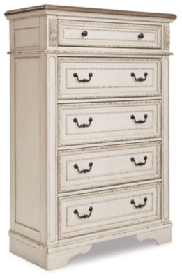 Realyn Queen Upholstered Panel Bed and Chest