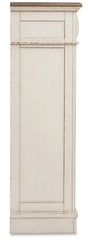 Realyn Queen Upholstered Bed, Dresser, Mirror, Chest and Nightstand