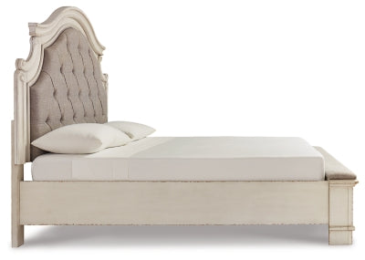Cama y cómoda con paneles de almacenamiento Realyn King