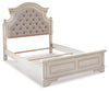 Realyn Full Panel Bed, Dresser, Mirror, 3-Piece Vanity and Nightstand