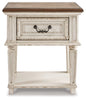 Realyn King Upholstered Panel Bed, Dresser, Chest and Nightstand