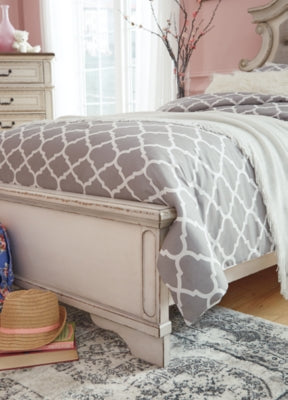 Cama tapizada Realyn King con paneles