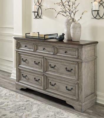 Lodenbay Queen Upholstered Panel Bed, Dresser and Nightstand