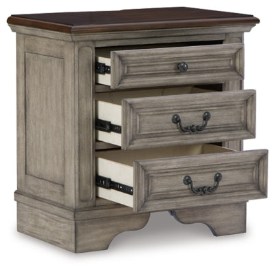 Lodenbay Queen Upholstered Panel Bed, Dresser and Nightstand