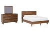 Cama King con paneles, tocador y espejo Isanti