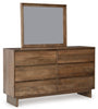 Cama Queen con paneles, tocador y espejo Isanti