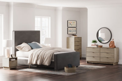 Krystanza Queen Upholstered Panel Bed