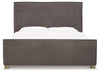 Cama King con paneles tapizados Krystanza