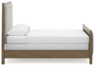 Cama Queen tapizada, tocador y espejo Roanhowe