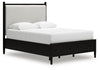 Cama Queen Portdown con almacenamiento y paneles tapizados