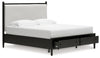 Cama California King con almacenamiento y paneles tapizados Portdown