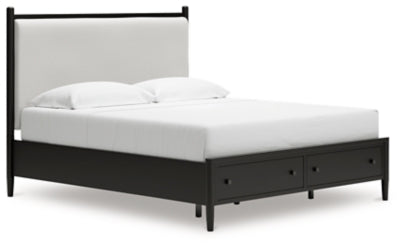 Cama California King con almacenamiento y paneles tapizados Portdown