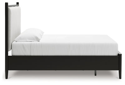 Cama California King con almacenamiento y paneles tapizados Portdown