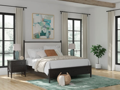 Cama Portdown King con almacenamiento y paneles tapizados