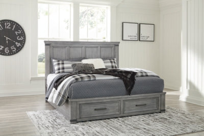 Cama King con almacenamiento Russelyn