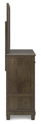 Hillcott King Upholstered Bed, Dresser and Mirror