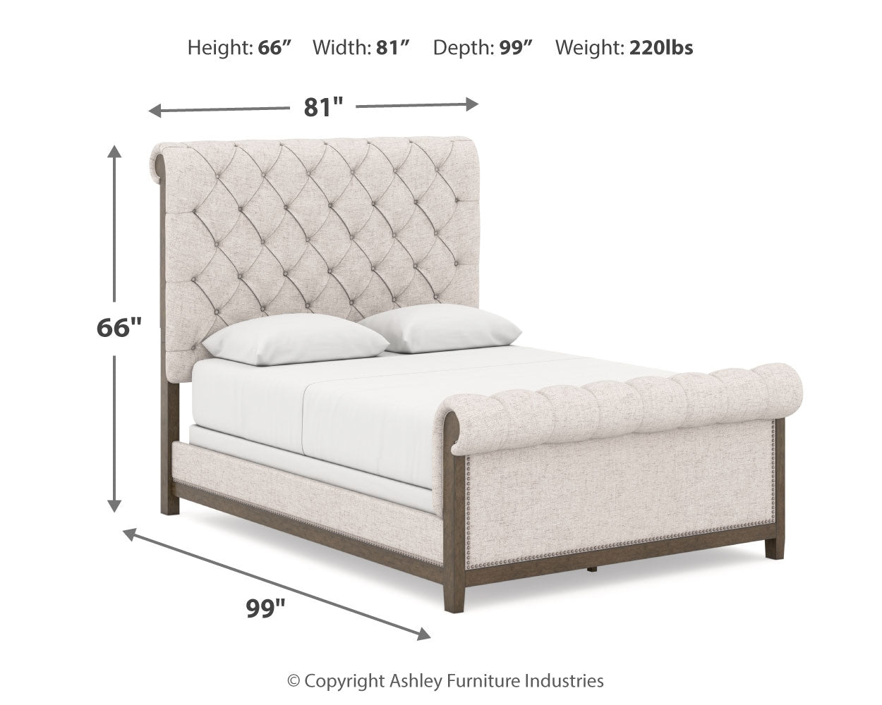 Cama tapizada Hillcott Queen