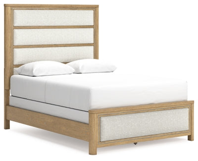 Rencott Queen Upholstered Bed, Dresser and Mirror