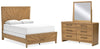 Cama Queen con paneles, tocador y espejo Takston