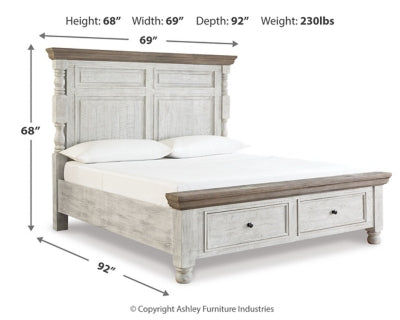 Cama Queen con dosel y dos cajones de almacenamiento Havalance