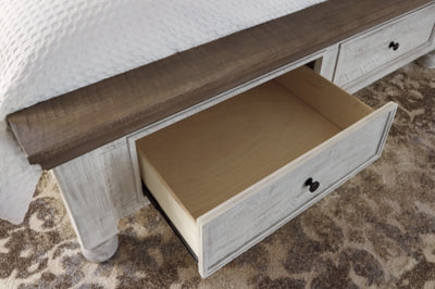 Havalance California King Poster Bed with 2 Storage Drawers
