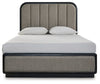 Cama Queen con paneles tapizados Rowanbeck