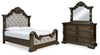 Cama tapizada, tocador y espejo Maylee King