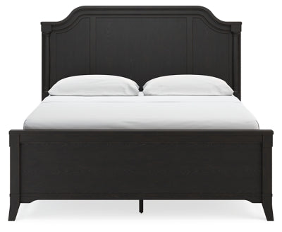 Cama California King con paneles, tocador y espejo Welltern