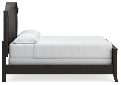 Cama California King con paneles, tocador y espejo Welltern