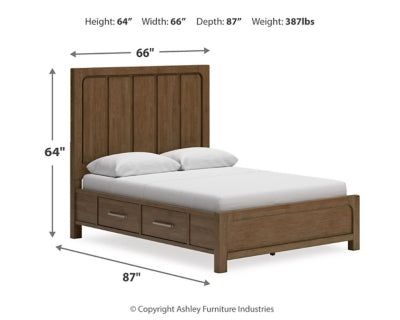 Cama Queen Cabalynn con paneles y almacenamiento