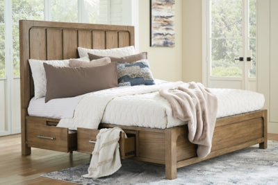 Cama King Cabalynn con paneles y almacenamiento