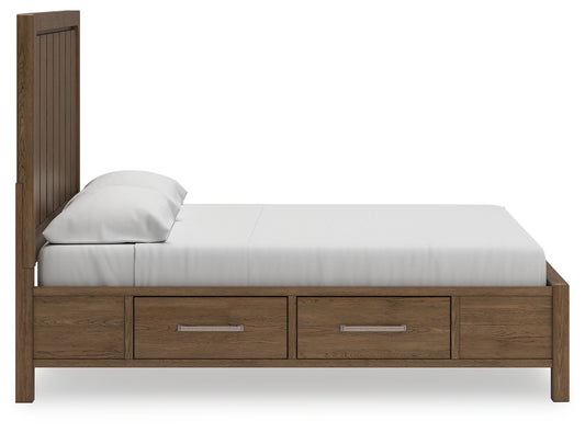 Cama California King con paneles y espacio de almacenamiento Cabalynn
