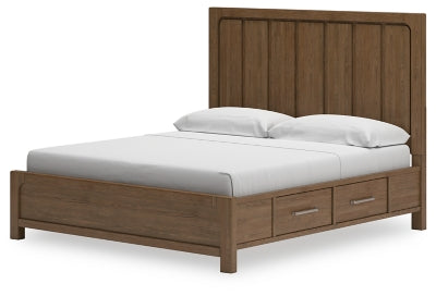 Cama King Cabalynn con paneles y almacenamiento