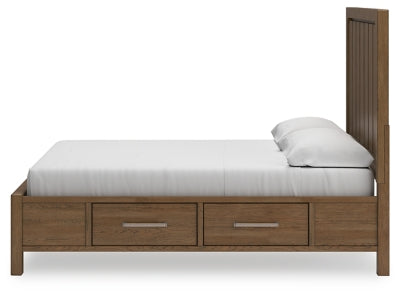Cama King Cabalynn con paneles y almacenamiento
