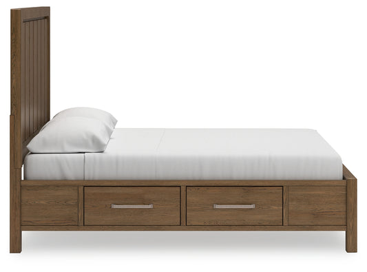 Cama King Cabalynn con paneles y almacenamiento