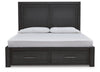 Cama King Foyland con almacenamiento y paneles