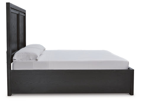 Cama King con almacenamiento, tocador, espejo, cómoda y mesita de noche Foyland Cal