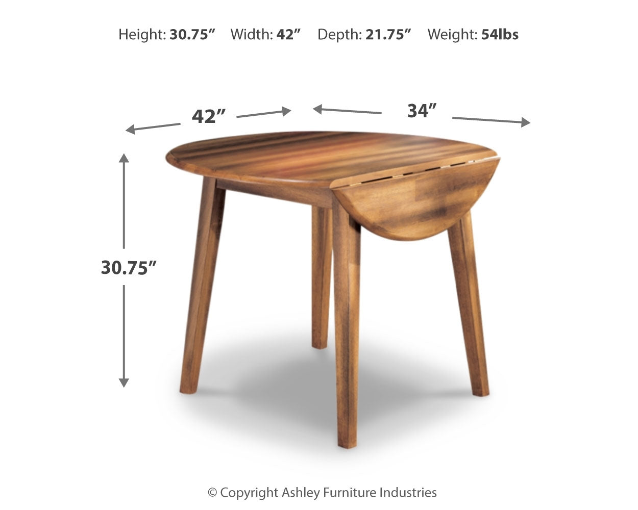 Mesa de comedor abatible Berringer