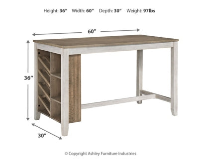 Mesa de comedor de altura de mostrador Skempton