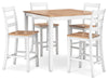 Mesa de comedor Gesthaven de altura de mostrador y 4 taburetes (juego de 5)