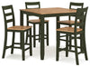 Mesa de comedor Gesthaven de altura de mostrador y 4 taburetes (juego de 5)