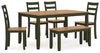 Mesa de comedor Gesthaven con 4 sillas y banco (juego de 6)