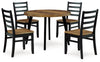 Mesa de comedor y 4 sillas Blondon (juego de 5)