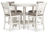 Mesa de comedor de altura de mostrador Erinberg y 4 taburetes (juego de 5)