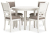 Mesa de comedor y 4 sillas Erinberg (juego de 5)