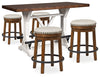 Mesa de altura de mostrador y 4 taburetes Valebeck